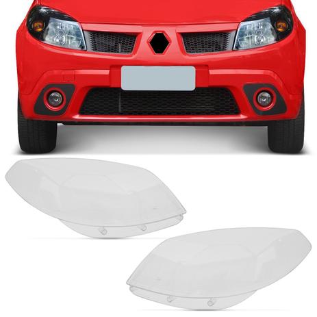 Par Lente Farol Sandero 2007 2008 2009 2010 2011 Transparente - Kit Prime Menor preço em Par Lente Farol Sandero 2007 2008 2009 2010 2011 Transparente - Kit Prime