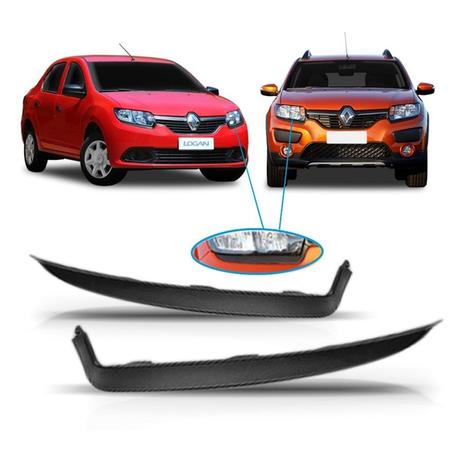Par Moldura Friso Farol Stepway Logan 2014 2015 2016 2017 - Sp acessórios Menor preço em Par Moldura Friso Farol Stepway Logan 2014 2015 2016 2017 - Sp acessórios