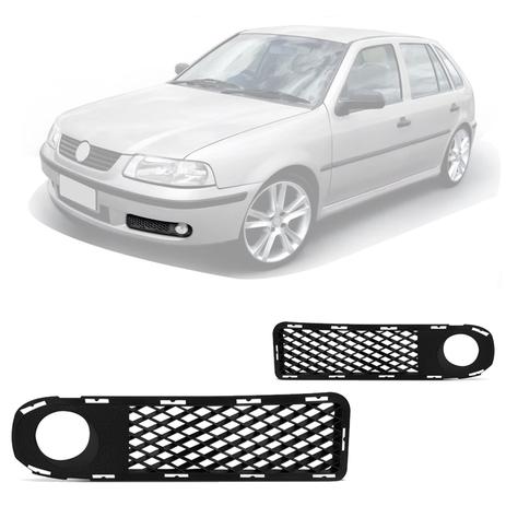Par Moldura Grade Parachoque Gol G3 Fase I 1999 2000 2001 2002 Com Furo para Farol de Milha - Blawer Menor preço em Par Moldura Grade Parachoque Gol G3 Fase I 1999 2000 2001 2002 Com Furo para Farol de Milha - Blawer