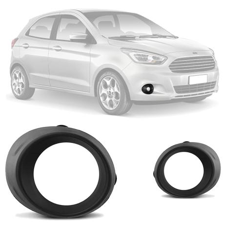 Par Original Moldura Grade Parachoque Ka 2015 2016 2017 Com furo Para Milha - Ford Menor preço em Par Original Moldura Grade Parachoque Ka 2015 2016 2017 Com furo Para Milha - Ford