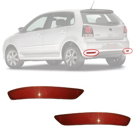 Par Refletor Parachoque Traseiro Olho de Gato Polo Hatch 2012 2013 2014 - Vw - original Menor preço em Par Refletor Parachoque Traseiro Olho de Gato Polo Hatch 2012 2013 2014 - Vw - original