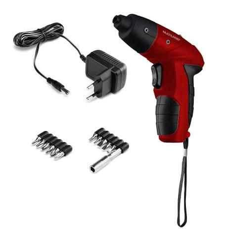 Parafusadeira Com Bateria Recarregável 110 220 + 11 Pontas - Multilaser Menor preço em Parafusadeira Com Bateria Recarregável 110 220 + 11 Pontas - Multilaser