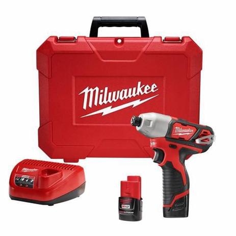 Parafusadeira de Impacto a bateria 1/4” 12V - Milwaukee 220V Menor preço em Parafusadeira de Impacto a bateria 1/4” 12V - Milwaukee 220V