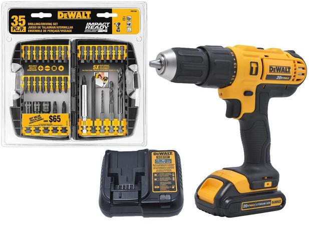 Parafusadeira impacto DCD776LC1 Jogo de Bits 35 Peças Dewalt Menor preço em Parafusadeira impacto DCD776LC1 Jogo de Bits 35 Peças Dewalt