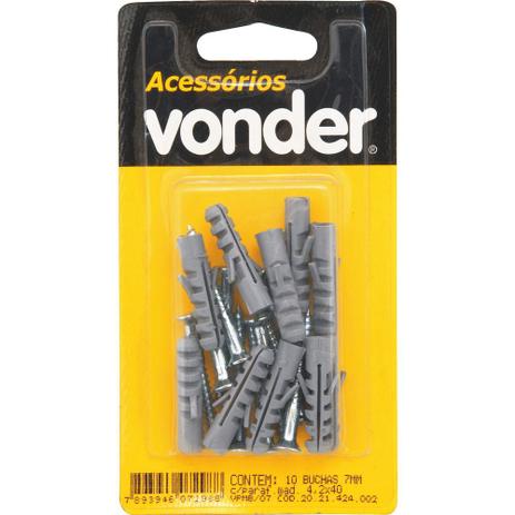 Parafuso madeira 3,8x40 chata fenda zincado com bucha 10 peças pmb05 - Vonder Menor preço em Parafuso madeira 3,8x40 chata fenda zincado com bucha 10 peças pmb05 - Vonder