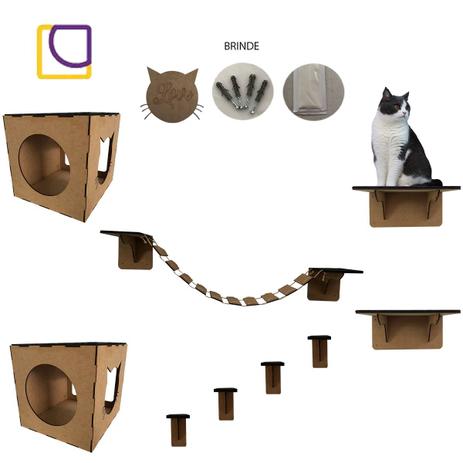 Parquinho para gato em mdf 9 peças playground laser - ALBERTINA Menor preço em Parquinho para gato em mdf 9 peças playground laser - ALBERTINA