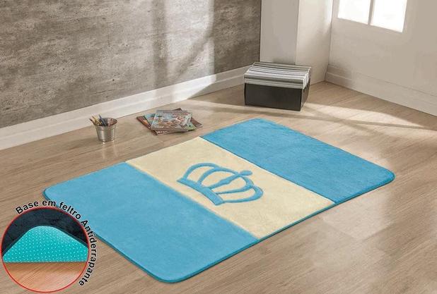 Passadeira Premium Big Coroa Azul Turqueza - Guga tapetes Menor preço em Passadeira Premium Big Coroa Azul Turqueza - Guga tapetes