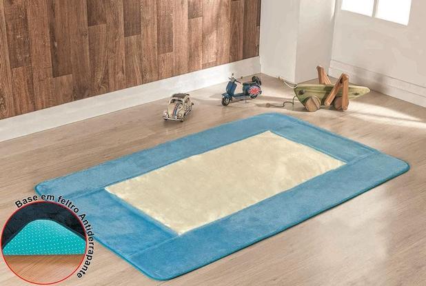 Passadeira Premium Big Lisa Azul Turqueza - Guga tapetes Menor preço em Passadeira Premium Big Lisa Azul Turqueza - Guga tapetes