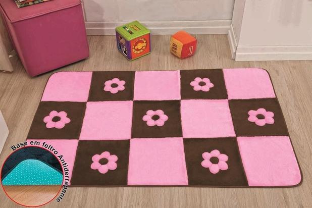 Passadeira Premium Big Margaridas Rosa - Guga tapetes Menor preço em Passadeira Premium Big Margaridas Rosa - Guga tapetes