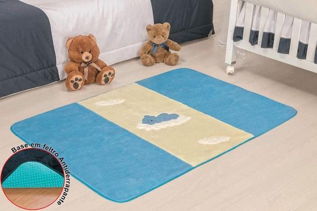 Passadeira Premium Big Urso Baby Azul Turqueza - Guga tapetes Menor preço em Passadeira Premium Big Urso Baby Azul Turqueza - Guga tapetes