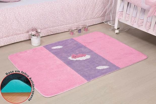 Passadeira Premium Big Urso Baby Rosa - Guga tapetes Menor preço em Passadeira Premium Big Urso Baby Rosa - Guga tapetes