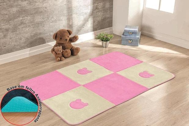 Passadeira Premium Big Urso Rosa - Guga tapetes Menor preço em Passadeira Premium Big Urso Rosa - Guga tapetes