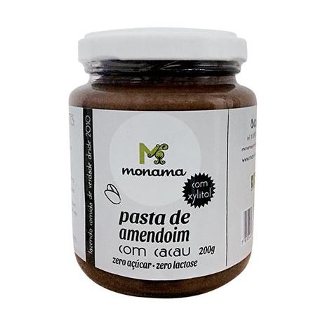 Pasta de amendoim Cacau e Xylitol 200g - Monama Menor preço em Pasta de amendoim Cacau e Xylitol 200g - Monama