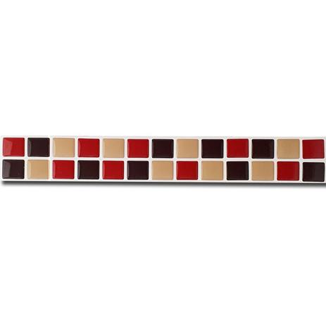 Pastilha Adesiva Resinada Faixa 4,3cm Mosaico Vermelho X Bege X Marrom Fundo Branco - Decore fácil shop Menor preço em Pastilha Adesiva Resinada Faixa 4,3cm Mosaico Vermelho X Bege X Marrom Fundo Branco - Decore fácil shop
