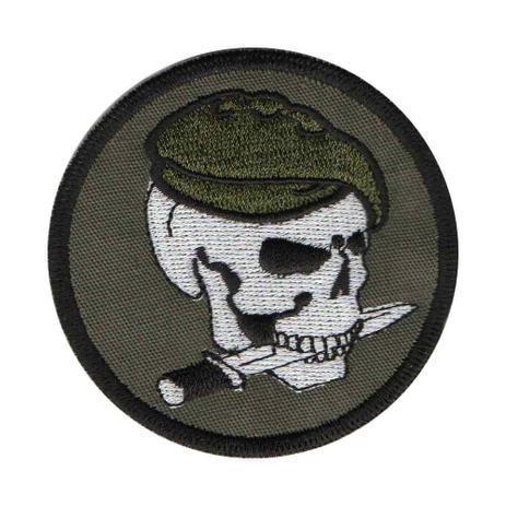 Patch Bordado - Caveira Militar Faca Dentes DV80848-267 - Universo talysma bordados Menor preço em Patch Bordado - Caveira Militar Faca Dentes DV80848-267 - Universo talysma bordados