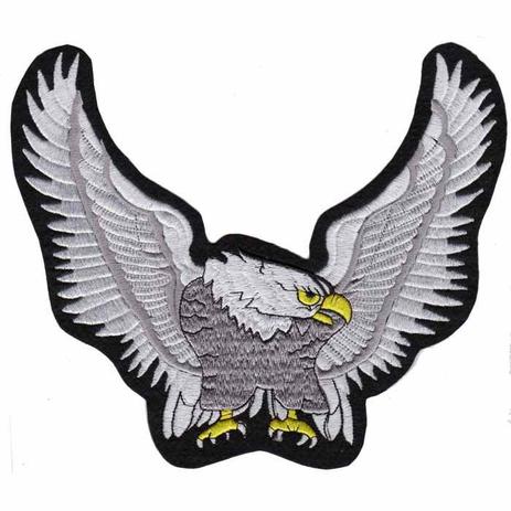 Patch Bordado - Motociclista Aguia Branca Prateada DV80054-07G - Universo talysma bordados Menor preço em Patch Bordado - Motociclista Aguia Branca Prateada DV80054-07G - Universo talysma bordados