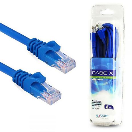 Patch Cord 5 Metros Cabo de Rede Azul Exbom CAT5E CBX-N5C50 é ruim? Patch Cord 5 Metros Cabo de Rede Azul Exbom CAT5E CBX-N5C50 é boa?