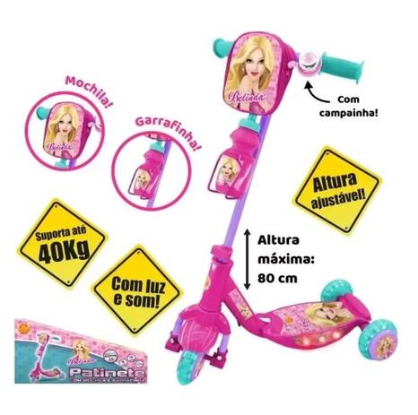 Patinete Infantil com Garrafinha e Mochila Som Luz Altura Ajustável Belinda Dm Toys DMR5882 é ruim? Patinete Infantil com Garrafinha e Mochila Som Luz Altura Ajustável Belinda Dm Toys DMR5882 é boa?