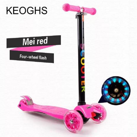 Patinete Infantil Meninas 4 Rodas Em Gel Com Luzes Freio Duplo COR ROSA - Original - Scooter Menor preço em Patinete Infantil Meninas 4 Rodas Em Gel Com Luzes Freio Duplo COR ROSA - Original - Scooter