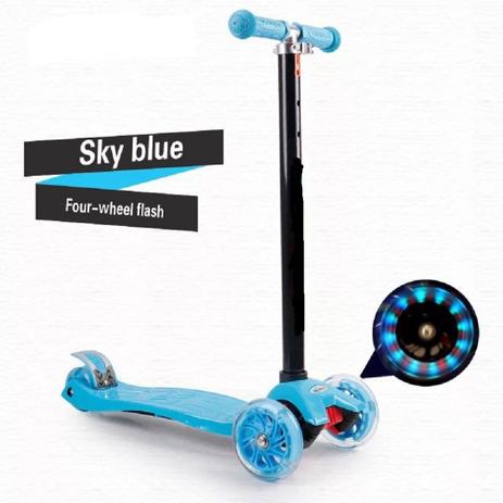 Patinete Infantil meninos 4 Rodas Em Gel Com Luzes Freio Duplo AZUL ORIGINAL - Scooter Menor preço em Patinete Infantil meninos 4 Rodas Em Gel Com Luzes Freio Duplo AZUL ORIGINAL - Scooter