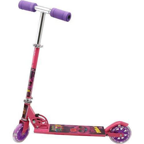 Patinete menina rosa e roxo de alumínio Turminha do Assombro - Art brink é boa?