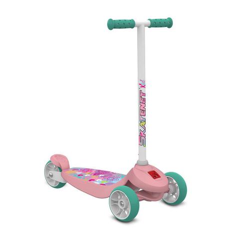 Patinete Skatenet - Kid Flowers - Rosa - Bandeirante Menor preço em Patinete Skatenet - Kid Flowers - Rosa - Bandeirante