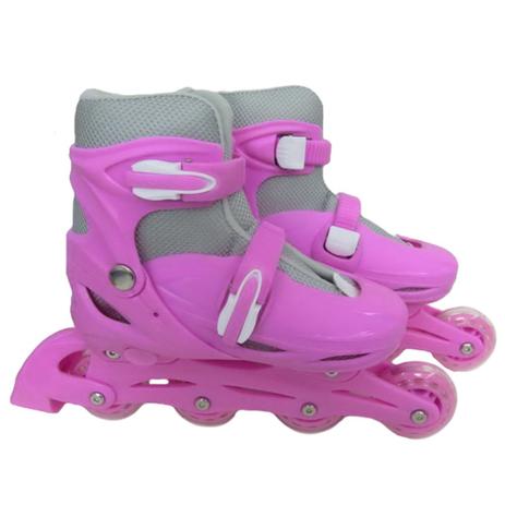 Patins 4 Rodas Importway com Kit Segurança 39/42 - Rosa Menor preço em Patins 4 Rodas Importway com Kit Segurança 39/42 - Rosa