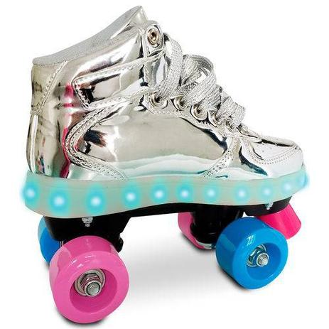 Patins com Led 4 Rodas Prata 37-38 - Fun Divirta-se é boa?