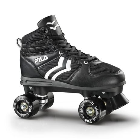 Patins Fila Quad Roll Verve Black ABEC 7 Preto E Branco - 42 Menor preço em Patins Fila Quad Roll Verve Black ABEC 7 Preto E Branco - 42
