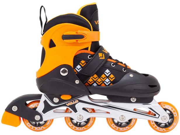 Patins in Line Infantil Vollo Sports VPL151P - Preto e Laranja Menor preço em Patins in Line Infantil Vollo Sports VPL151P - Preto e Laranja