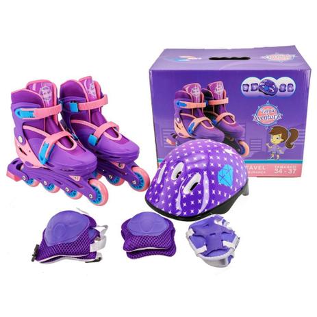 Patins Infantil 4 Rodas Kit Feminino Menina Roller Criança - Unitoys Menor preço em Patins Infantil 4 Rodas Kit Feminino Menina Roller Criança - Unitoys