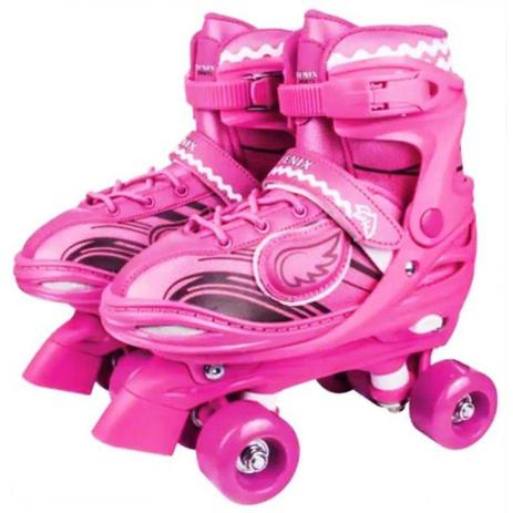 Patins Power Roller Stars Ajustável 4 Rodas C/ Luz - Fenix - Fênix Menor preço em Patins Power Roller Stars Ajustável 4 Rodas C/ Luz - Fenix - Fênix