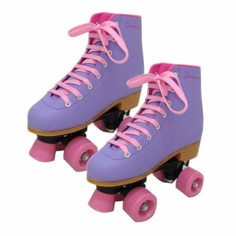 Patins Quad Roller 4 Rodas 36 Retrô Infanto Juvenil Lilás - Y.brasil Menor preço em Patins Quad Roller 4 Rodas 36 Retrô Infanto Juvenil Lilás - Y.brasil