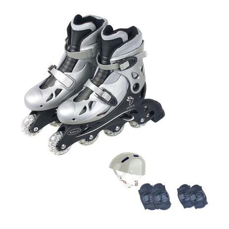 Patins Roller 4 Rodas Fenix In Line Ajustável 34-37 Prata - Fenix Brinquedos Menor preço em Patins Roller 4 Rodas Fenix In Line Ajustável 34-37 Prata - Fenix Brinquedos