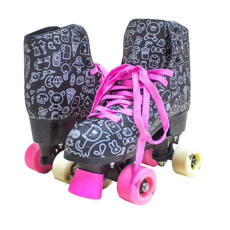 Patins Roller 4 Rodas Meninas Desenho Cadarço Freio 50kg - 39 rosa - Atitude Mix Menor preço em Patins Roller 4 Rodas Meninas Desenho Cadarço Freio 50kg - 39 rosa - Atitude Mix
