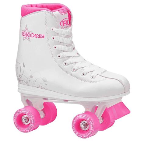 Patins Roller Derby Roller Star 350 - Branco e Pink 35 Menor preço em Patins Roller Derby Roller Star 350 - Branco e Pink 35