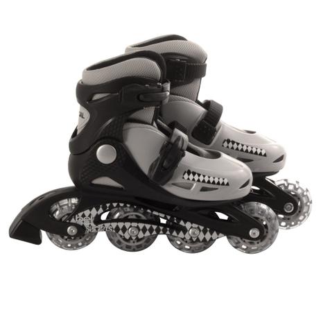 Patins Roller In-Line Radical Ajustável Cinza (P 28-31) - Bel sports Menor preço em Patins Roller In-Line Radical Ajustável Cinza (P 28-31) - Bel sports