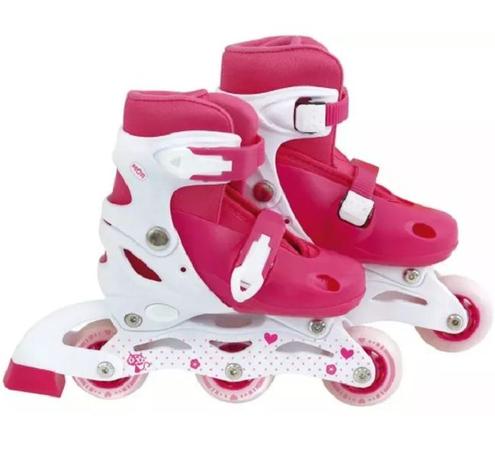 Patins roller infantil criança rosa número 30 ao 33 mor Menor preço em Patins roller infantil criança rosa número 30 ao 33 mor