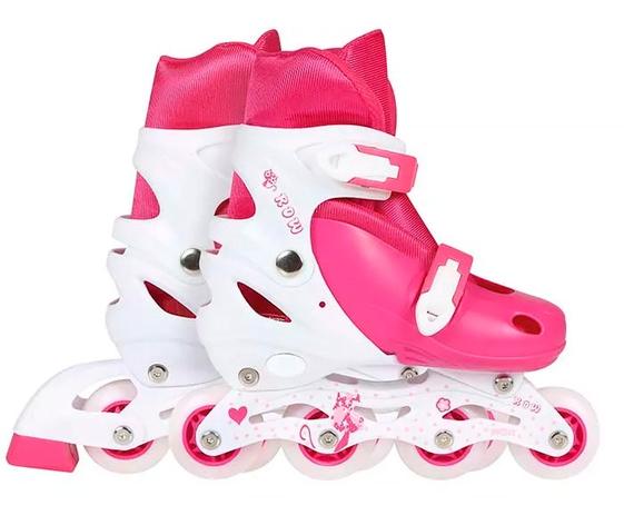 Patins Roller Row Infantil Rosa Regulável 34-37 Mor 12x S/ju Menor preço em Patins Roller Row Infantil Rosa Regulável 34-37 Mor 12x S/ju