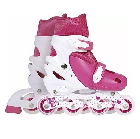Patins Roller Row Infantil Rosa Regulável Do 34 A 37 Mor Menor preço em Patins Roller Row Infantil Rosa Regulável Do 34 A 37 Mor