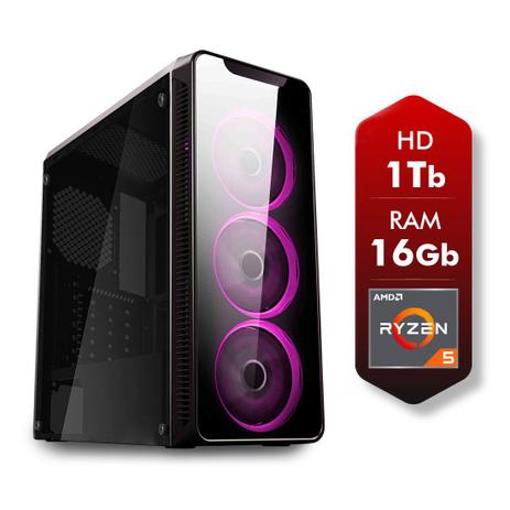 PC Gamer AMD Ryzen 5 3400G 16GB HD 1TB Fonte 500W CertoX Stream 7116 Menor preço em PC Gamer AMD Ryzen 5 3400G 16GB HD 1TB Fonte 500W CertoX Stream 7116