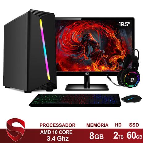 PC Gamer Completo AMD 10-Core CPU 3.4Ghz 8GB DDR4 (Placa de vídeo Radeon R7 Series 2GB) SSD e HD 2TB Kit Gamer Skill Monitor HDMI LED 19.5” Casual - Skill Gaming é boa?