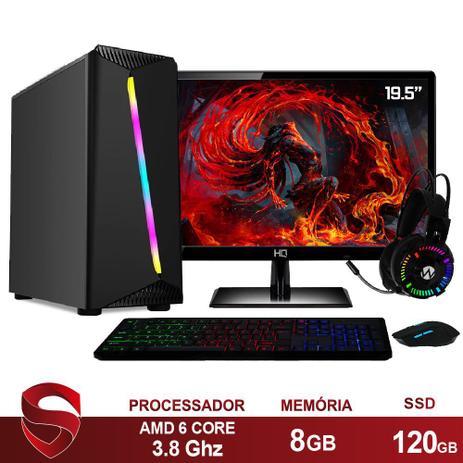PC Gamer Completo AMD 6-Core CPU 3.8Ghz 8GB (Placa de vídeo Radeon R5 2GB) SSD 120GB Kit Gamer Skill Monitor HDMI LED 19.5” Casual - Skill Gaming é ruim? PC Gamer Completo AMD 6-Core CPU 3.8Ghz 8GB (Placa de vídeo Radeon R5 2GB) SSD 120GB Kit Gamer Skill Monitor HDMI LED 19.5” Casual - Skill Gaming é boa?