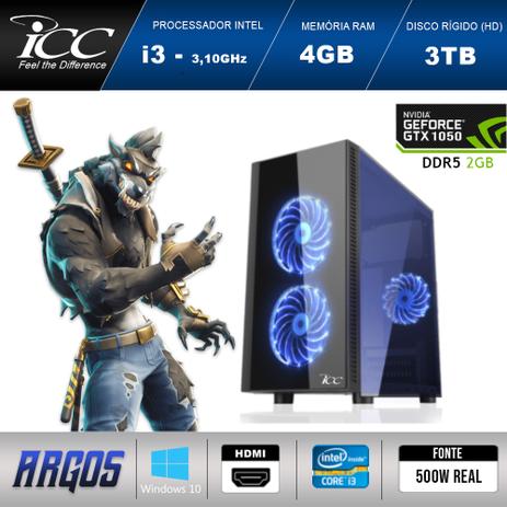 PC Gamer ICC AG2344SW Intel Core i3 3,2 Ghz 4GB 3TB GeForce GTX 1050 2GB DDR5 128Bits HDMI FULL HD Windows 10 Menor preço em PC Gamer ICC AG2344SW Intel Core i3 3,2 Ghz 4GB 3TB GeForce GTX 1050 2GB DDR5 128Bits HDMI FULL HD Windows 10