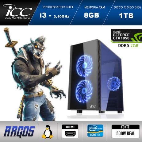 PC Gamer ICC AG2382SW Intel Core i3 3,2 Ghz 8GB 1TB GeForce GTX 1050 2GB DDR5 128Bits HDMI FULL HD Windows 10 Menor preço em PC Gamer ICC AG2382SW Intel Core i3 3,2 Ghz 8GB 1TB GeForce GTX 1050 2GB DDR5 128Bits HDMI FULL HD Windows 10