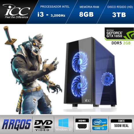 PC Gamer ICC AG2384DWM19 Intel Core i3 3,2 Ghz 8GB 3TB GeForce GTX 1050 2GB DDR5 DVDRW Monitor LED 19,5” Windows 10 Menor preço em PC Gamer ICC AG2384DWM19 Intel Core i3 3,2 Ghz 8GB 3TB GeForce GTX 1050 2GB DDR5 DVDRW Monitor LED 19,5” Windows 10