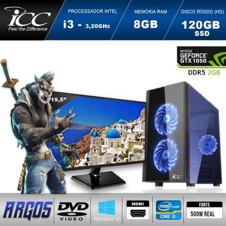 PC Gamer ICC AG2385DWM19 Intel Core i3 3,2 Ghz 8GB 120GB SSD GeForce GTX 1050 2GB DDR5 Monitor LED 19,5” Windows 10 Menor preço em PC Gamer ICC AG2385DWM19 Intel Core i3 3,2 Ghz 8GB 120GB SSD GeForce GTX 1050 2GB DDR5 Monitor LED 19,5” Windows 10