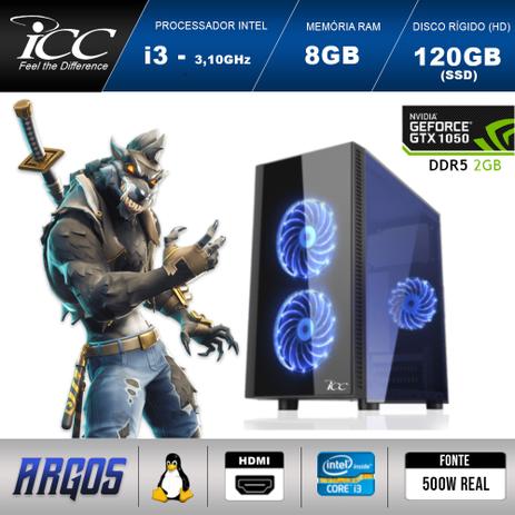PC Gamer ICC AG2386S Intel Core i3 3,2 Ghz 8GB 240GB SSD GeForce GTX 1050 2GB DDR5 128Bits HDMI FULL HD Menor preço em PC Gamer ICC AG2386S Intel Core i3 3,2 Ghz 8GB 240GB SSD GeForce GTX 1050 2GB DDR5 128Bits HDMI FULL HD