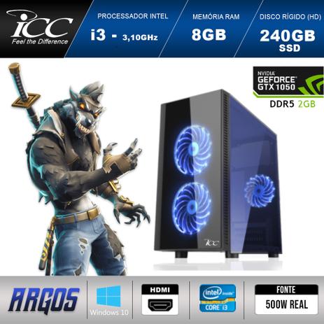 PC Gamer ICC AG2386SW Intel Core i3 3,2 Ghz 8GB 240GB SSD GeForce GTX 1050 2GB DDR5 128Bits HDMI FULL HD Windows 10 Menor preço em PC Gamer ICC AG2386SW Intel Core i3 3,2 Ghz 8GB 240GB SSD GeForce GTX 1050 2GB DDR5 128Bits HDMI FULL HD Windows 10