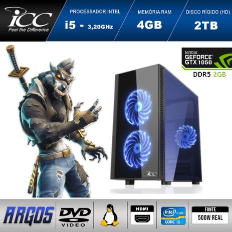 PC Gamer ICC AG2543D Intel Core i5 3,2 Ghz 4GB 2TB GeForce GTX 1050 2GB DDR5 128Bits DVDRW HDMI FULL HD Menor preço em PC Gamer ICC AG2543D Intel Core i5 3,2 Ghz 4GB 2TB GeForce GTX 1050 2GB DDR5 128Bits DVDRW HDMI FULL HD